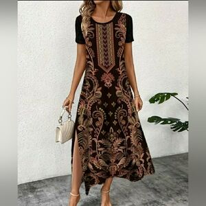 Women's  Bohemian-print Maxi-dress, Size M, NWOT